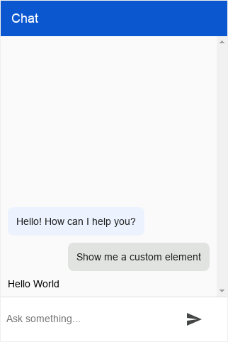 Dialogflow Messenger custom template type screenshot