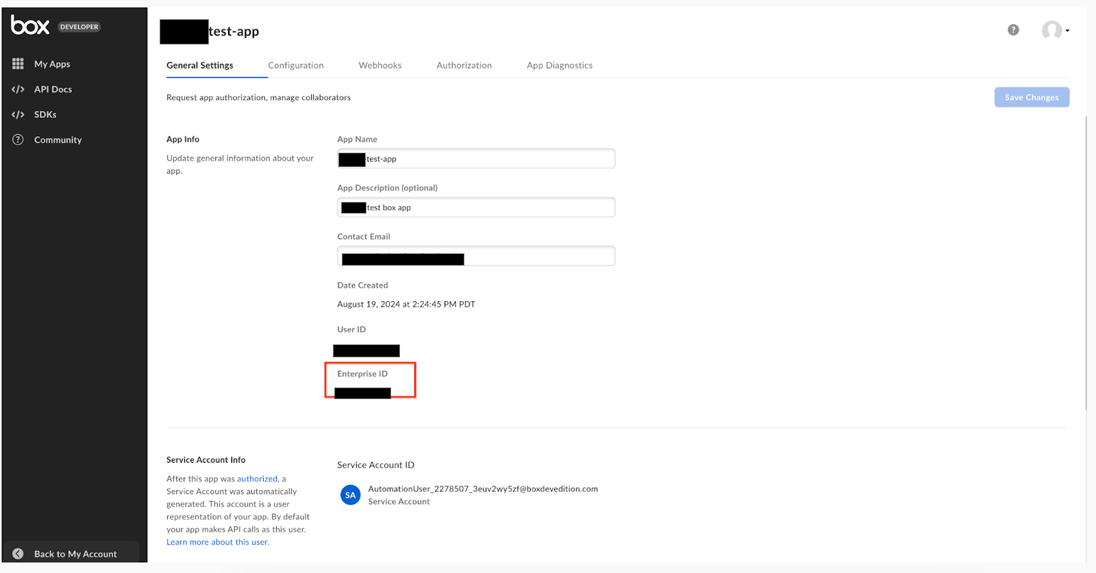 obtain the enterprise id