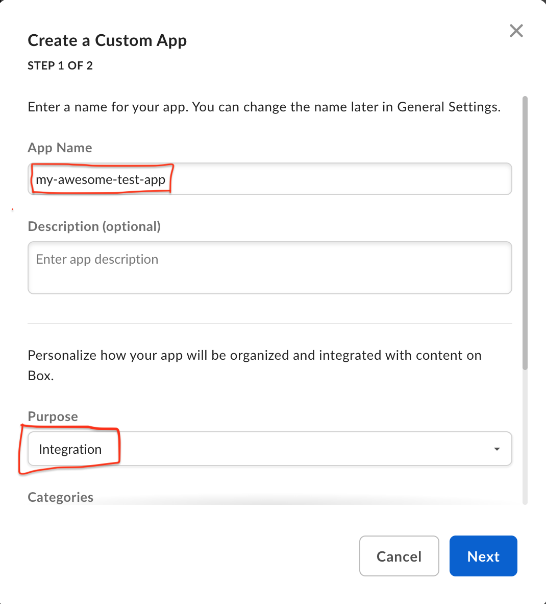 Provide details for your app