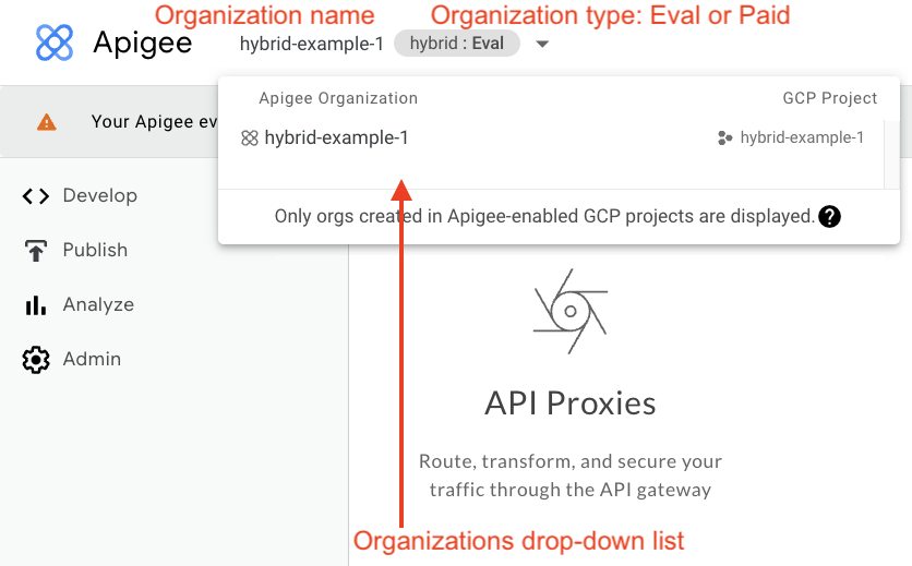 A list of organizations that are hybrid enabled