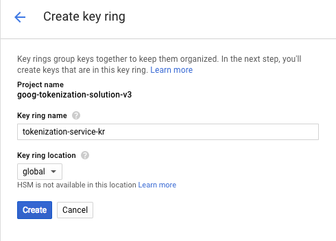 Creating a key ring