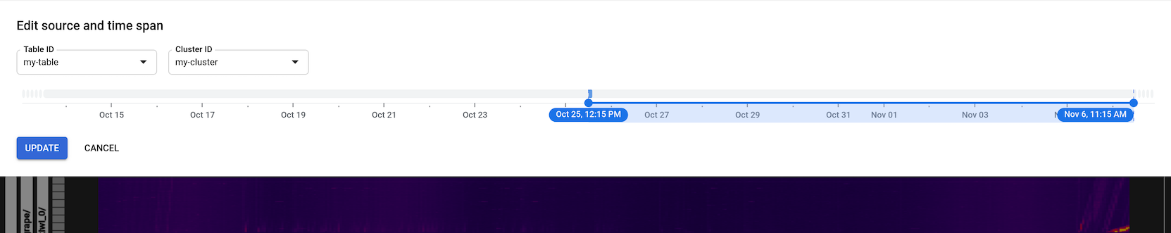 Key Visualizer 時間範圍滑桿