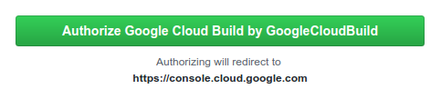 Screenshot of the authorize button