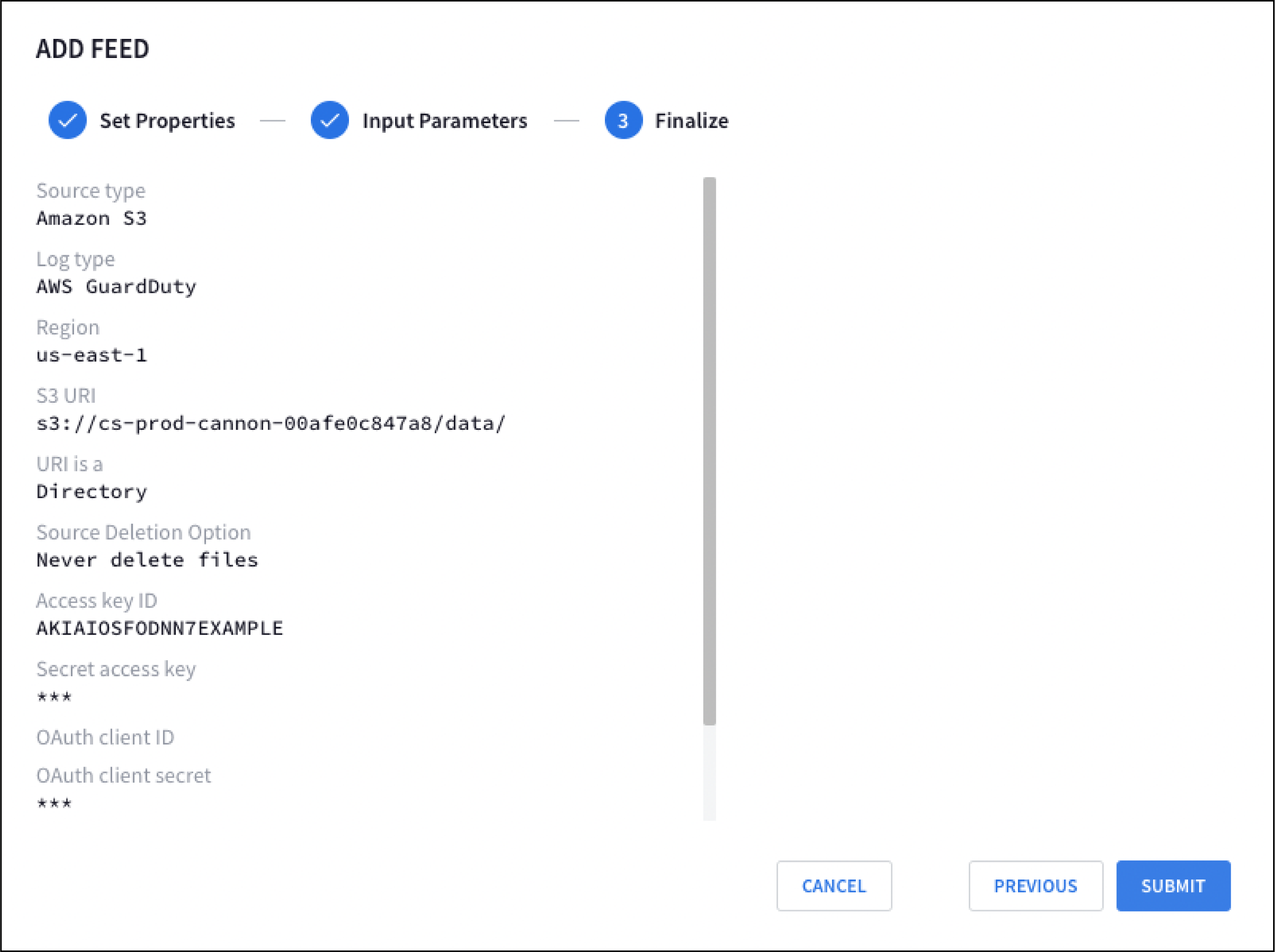 Finaliser la demande de flux