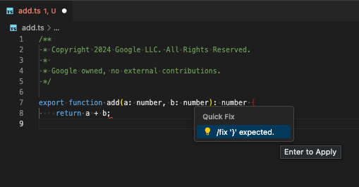 Corrección rápida de transformación de código en el IDE