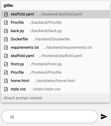 Specifica i file con consapevolezza del codebase locale.