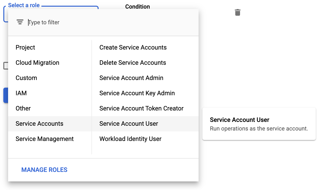 Utilisateur du compte de service