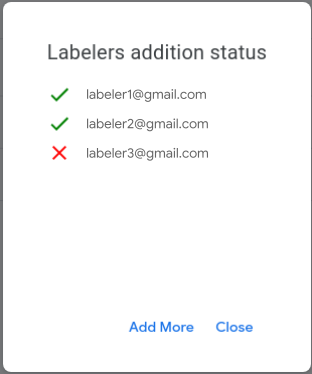 Labelers Addition Dialog