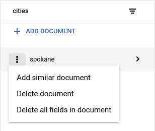 Clique em "Excluir documento" ou "Excluir campos do documento" no menu de contexto da coluna de detalhes do documento