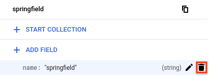 Cliquez sur l&#39;icône de suppression pour supprimer un champ d&#39;un document.