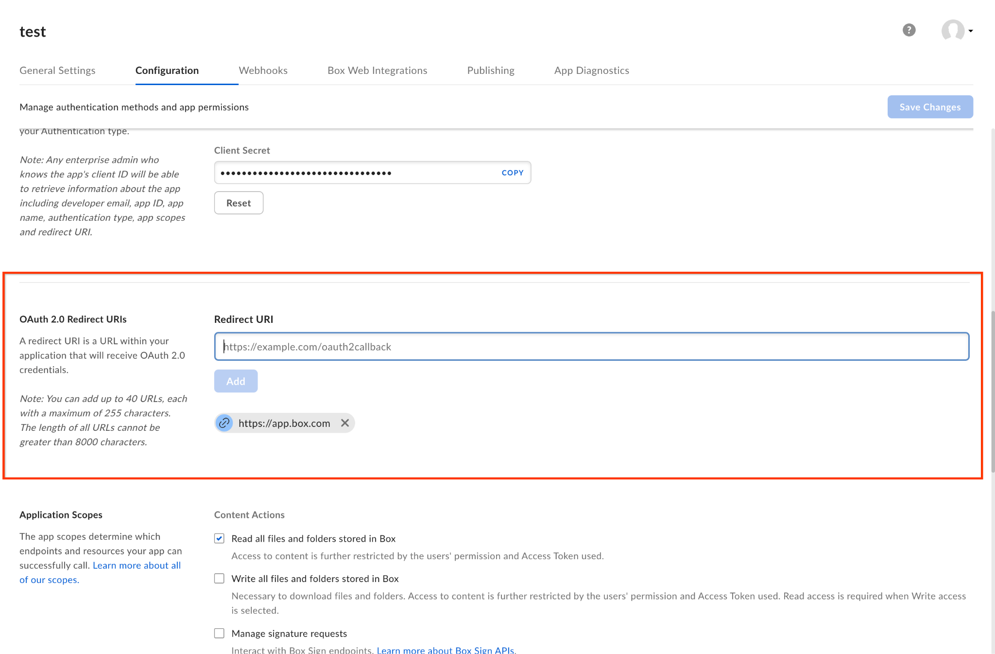 Berikan URI pengalihan