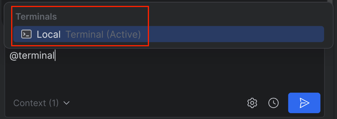 在 IntelliJ 中选择一个终端。