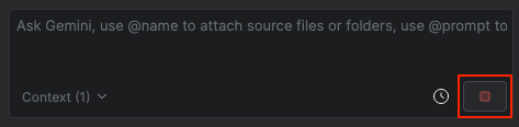 用于停止正在进行的 IntelliJ Gemini Code Assist 对话回答的按钮