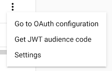 [その他] メニューで OAuth の構成に移動