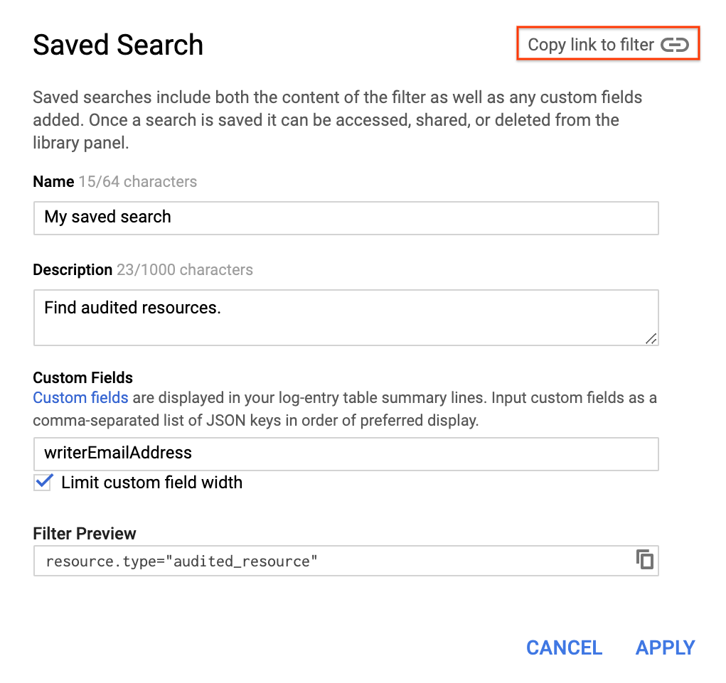 Share a saved search
