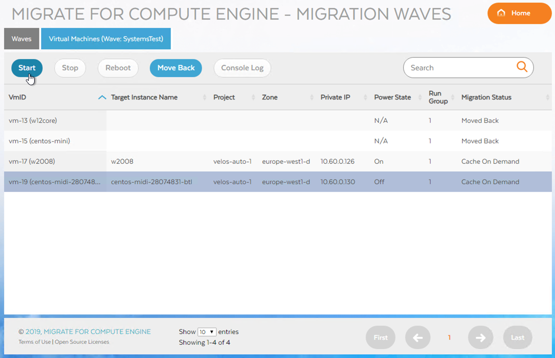 Screenshot of starting a VM in a wave (click to enlarge)