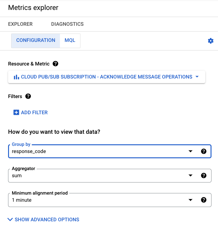 Use Stackdriver to to search for expired message acknowledgement deadlines