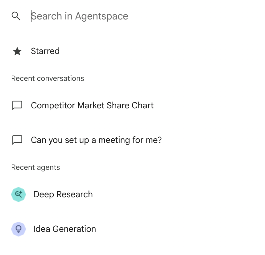 Search your Agentspace chats and uploaded files