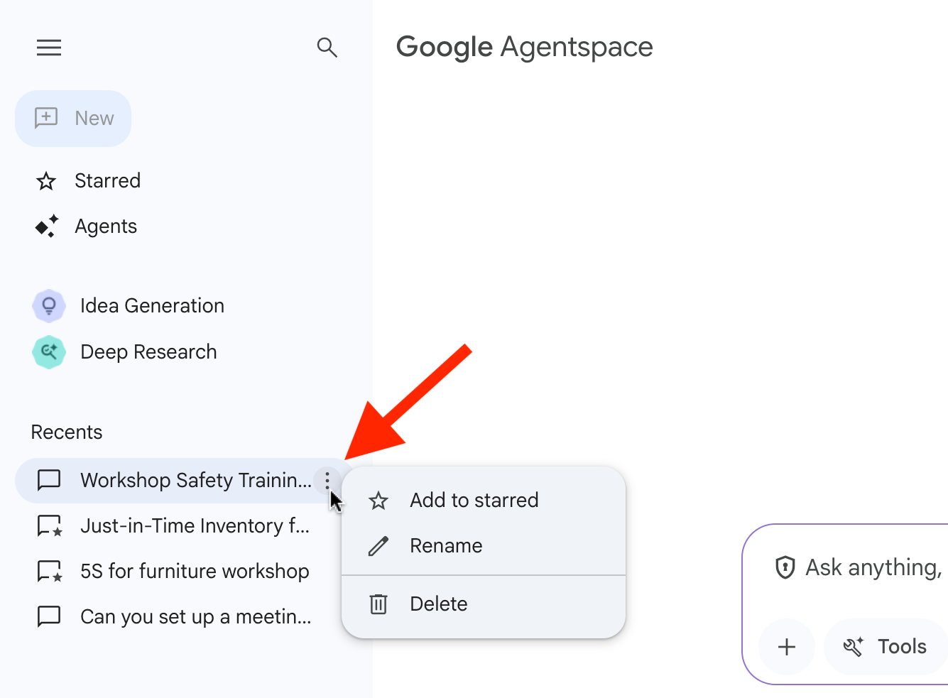 Manage your recent chats