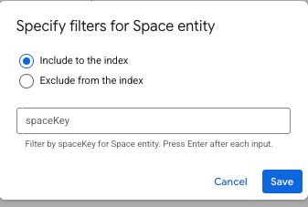 Specify filters to include or exclude entities