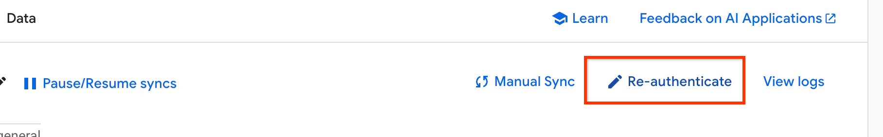 Click the Re-authenticate button.