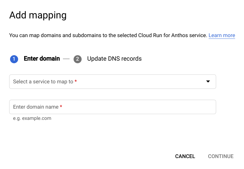 Add domain mappings