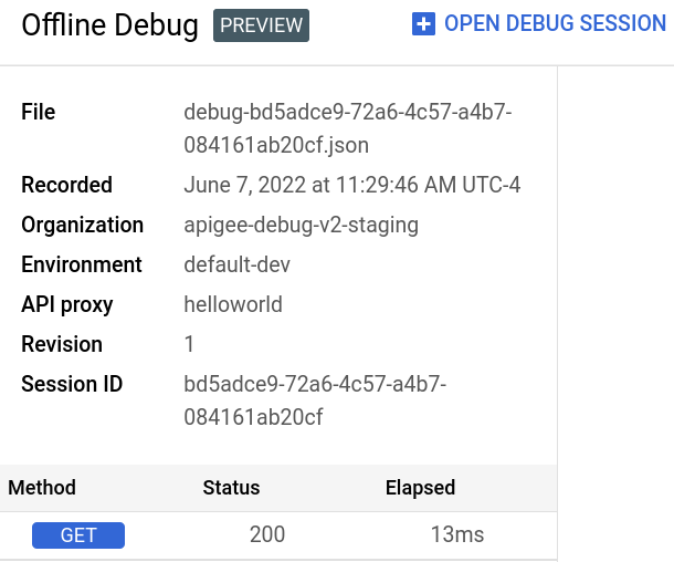 Offline
    Visualizzazione di debug offline con il file di debug caricato.