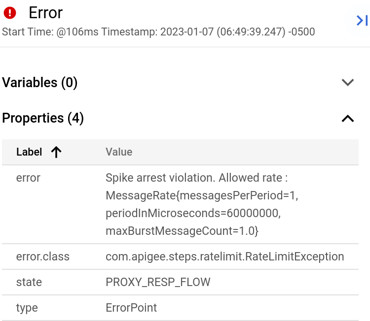 View message data with the Debug view, Apigee