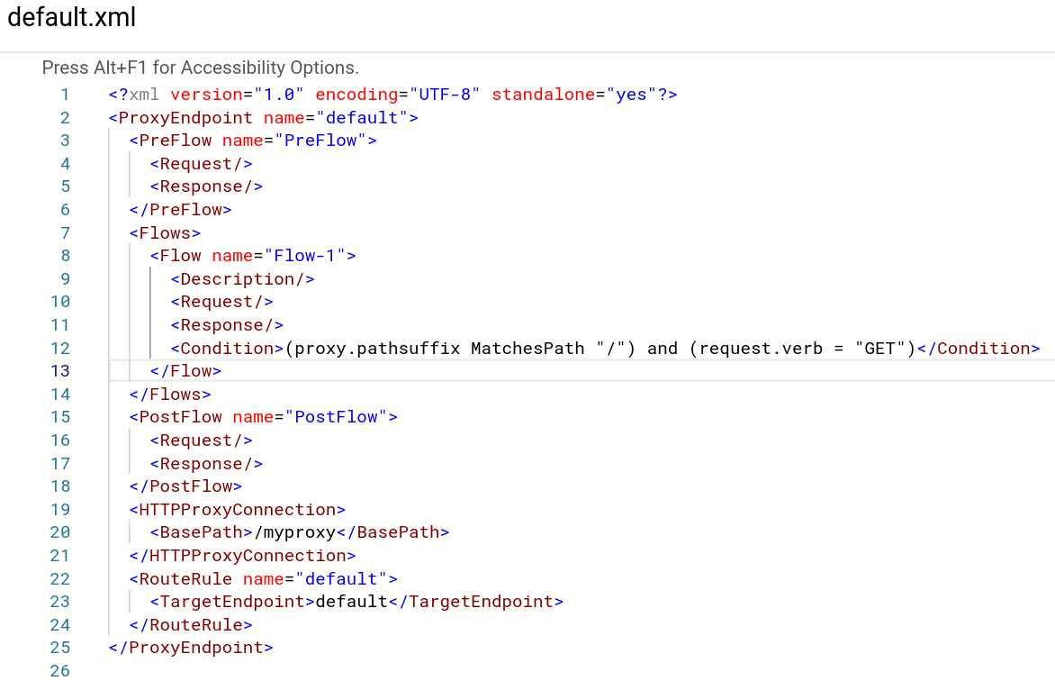 Flux conditionnel affiché dans les points de terminaison du proxy