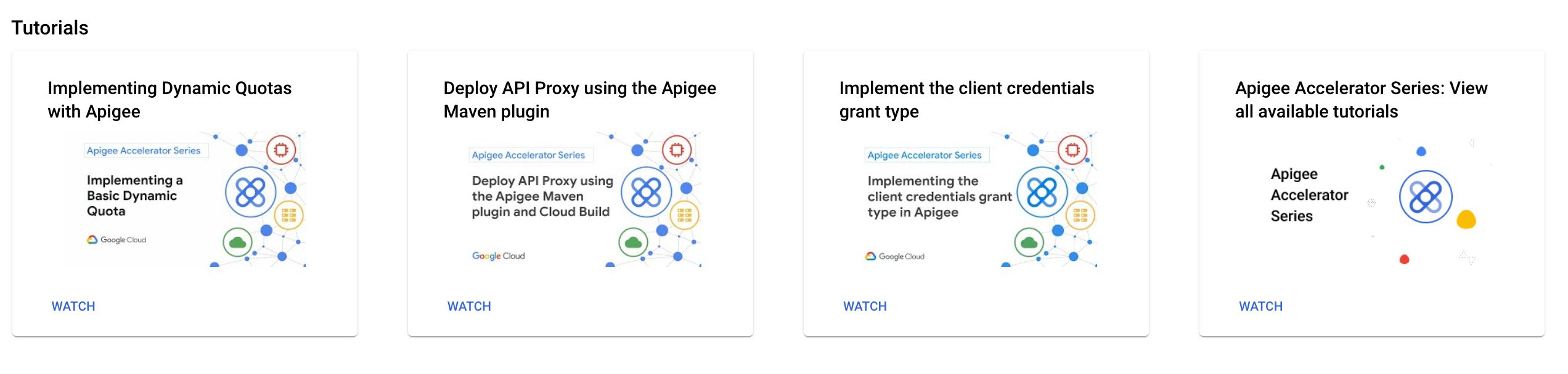 Tutorial nella pagina Panoramica della UI di Apigee