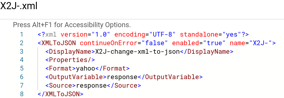 將 change-xml-to-json 新增至政策名稱。