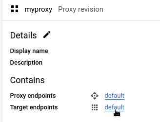 Points de terminaison cibles sélectionnés dans l&#39;explorateur de proxy.