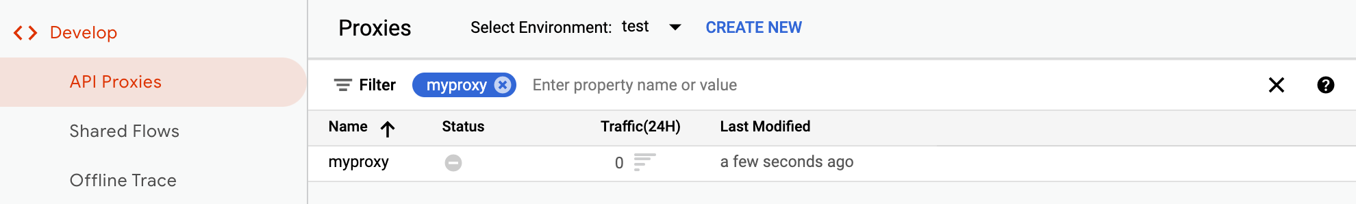 Proxy 清單中會顯示新的 Proxy。
