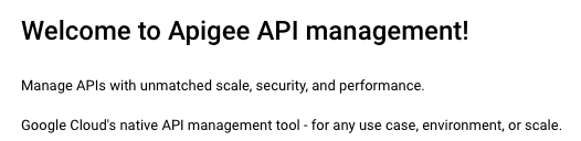 歡迎來到 Apigee 頁面。