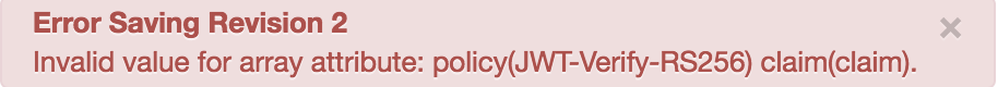 Invalid value for array attribute error message.