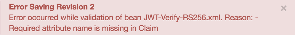 Attribute name is missing in claim error message.