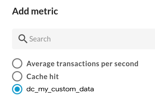 Aggiungi una metrica personalizzata per Data Capture.