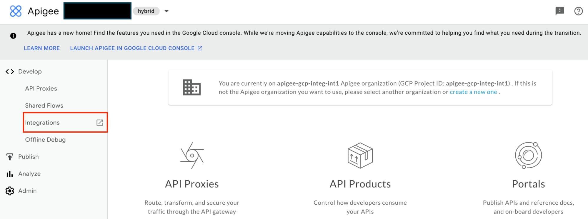 Redireccionamiento de Apigee a Application Integration