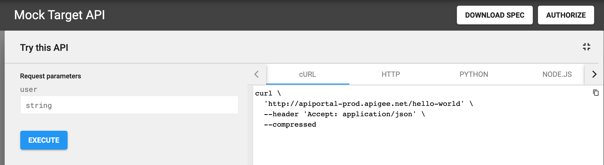 展開「Try this API」面板