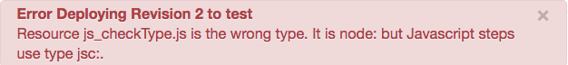 Error deploying revision 2 to test.
