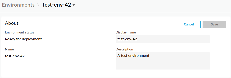 Editing an environment's details