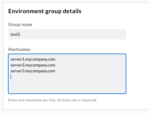 Environment group details