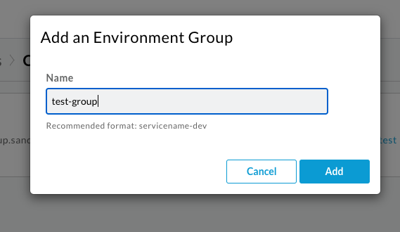 Add environment group