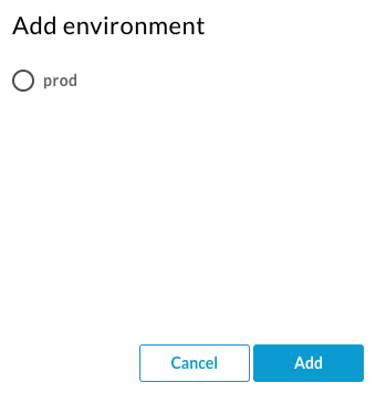Add environment to group dialog