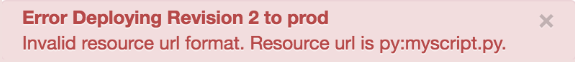 Se produjo un error durante la implementación de la revisión 2 en producción.