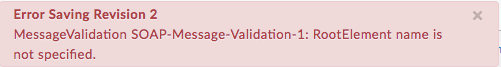 Message d'erreur indiquant qu'un nom de RootElement n'est pas spécifié.