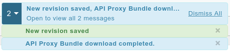 New revision saved message displayed in the UI.