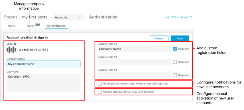 Bagian pembuatan & login akun