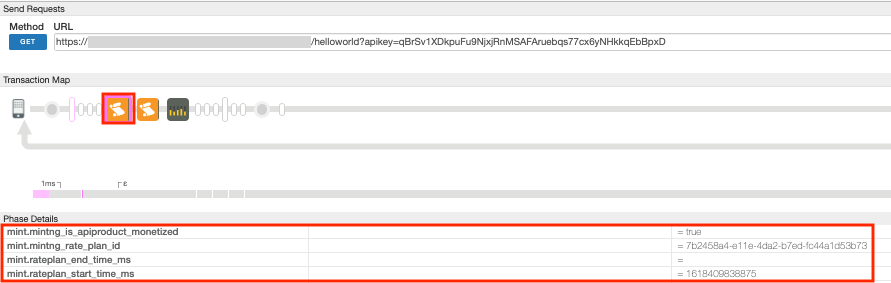 驗證 VerifyAPIKey 政策階段詳細資料，包括營利流程變數
