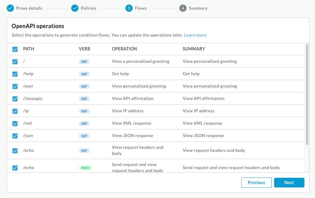 Build a Proxy Flows